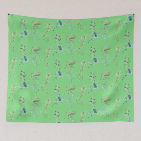 Item preview, Rustic Watercolor Painted Leaves Green Version designed and sold by Cora Gregory.