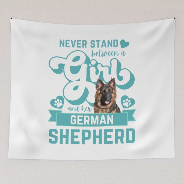 Item preview, Never Stand Between A Girl And Her German Shepherd designed and sold by momofdoggos.