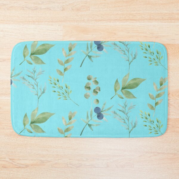 Item preview, Rustic Watercolor Painted Leaves Blue Version designed and sold by Cora Gregory.