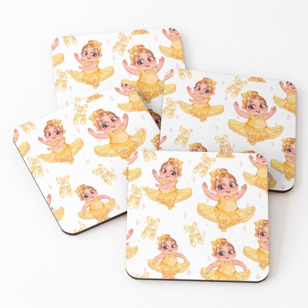 Item preview, cute baby ballerina pattern yellow designed and sold by ArtInPi.
