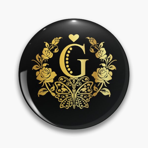 Item preview, Ornamental Letter G, Rose Gold Butterfly, Gold Monogram Ornament designed and sold by PROMEN Creativity.