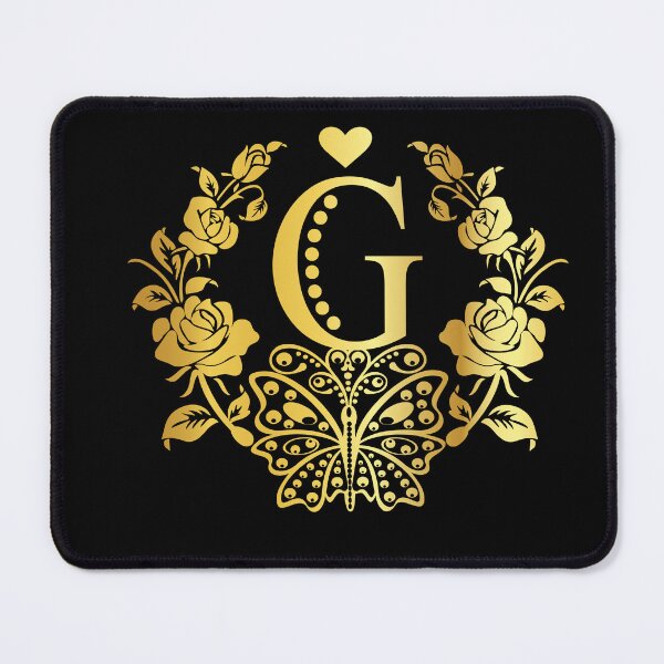 Item preview, Ornamental Letter G, Rose Gold Butterfly, Gold Monogram Ornament designed and sold by PROMEN Creativity.