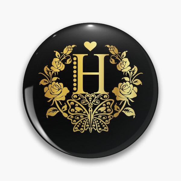 Item preview, Ornamental Letter H, Rose Gold Butterfly, Gold Monogram Ornament designed and sold by PROMEN Creativity.