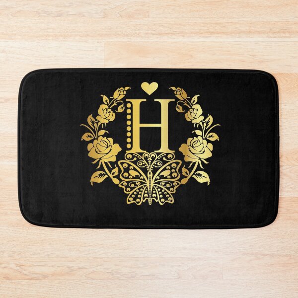Item preview, Ornamental Letter H, Rose Gold Butterfly, Gold Monogram Ornament designed and sold by PROMEN Creativity.