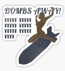 Vintage Look Bombs Away Pin-up Girl Art Sticker