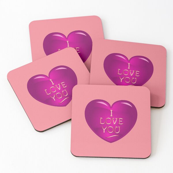 Item preview, I Love You! Hot Pink Balloon Heart (on Peachy-Pink) designed and sold by PawsitiveMum.