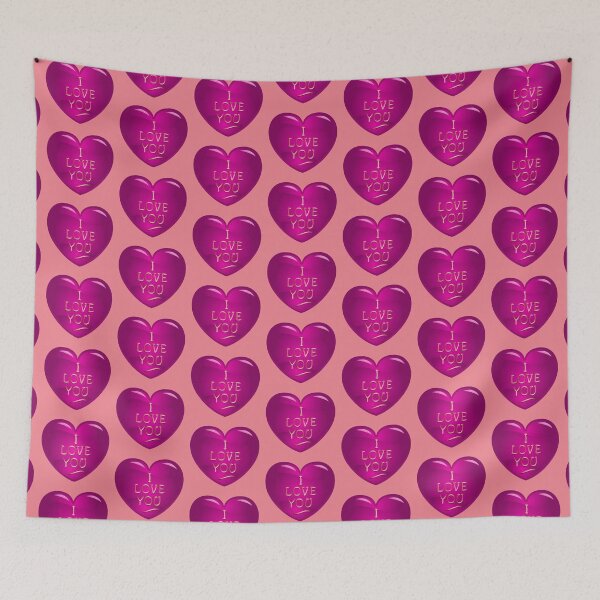 Item preview, I Love You! Hot Pink Balloon Heart (on Peachy-Pink) designed and sold by PawsitiveMum.