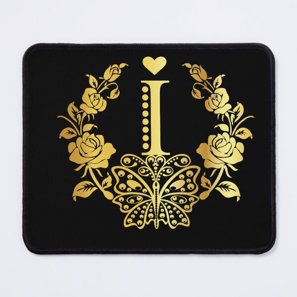 Item preview, Ornamental Letter I, Rose Gold Butterfly, Gold Monogram Ornament designed and sold by PROMEN Creativity.