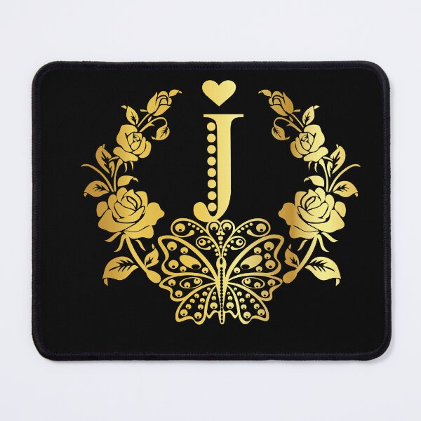 Item preview, Ornamental Letter J, Rose Gold Butterfly, Gold Monogram Ornament designed and sold by PROMEN Creativity.