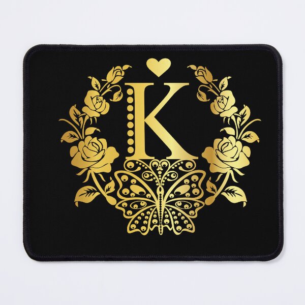 Item preview, Ornamental Letter K, Rose Gold Butterfly, Gold Monogram Ornament designed and sold by PROMEN Creativity.