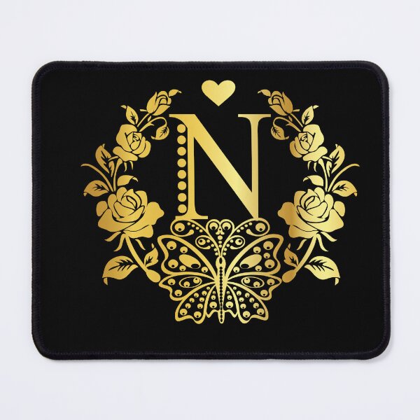 Item preview, Ornamental Letter N, Rose Gold Butterfly, Gold Monogram Ornament designed and sold by PROMEN Creativity.