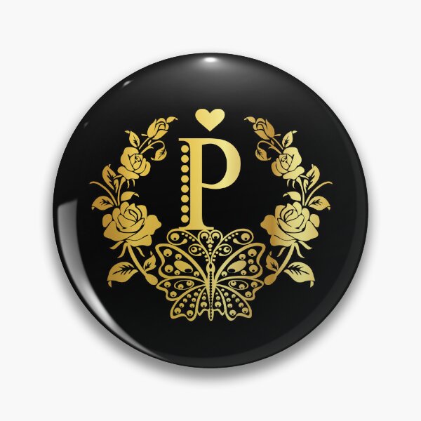 Item preview, Ornamental Letter P, Rose Gold Butterfly, Gold Monogram Ornament designed and sold by PROMEN Creativity.