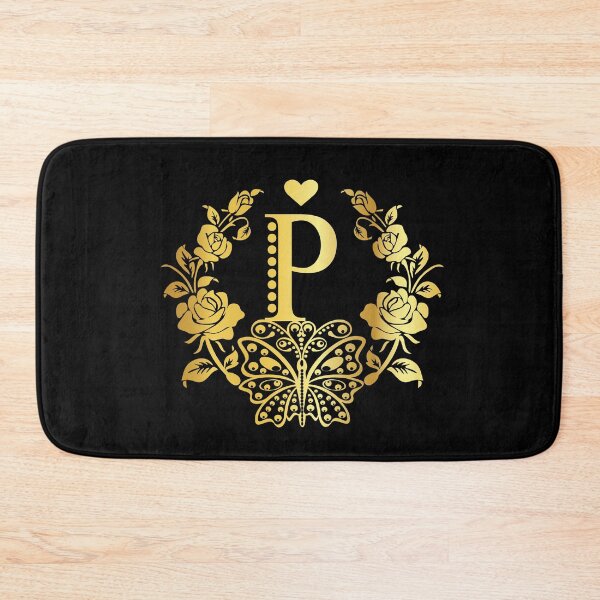 Item preview, Ornamental Letter P, Rose Gold Butterfly, Gold Monogram Ornament designed and sold by PROMEN Creativity.