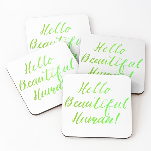 Item preview, Hello Beautiful Human! In greens designed and sold by TheBarefootMom.