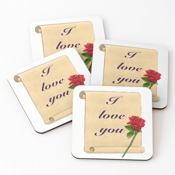 Item preview, Valentine art - “I love you” text with red rose designed and sold by Artonmytee.