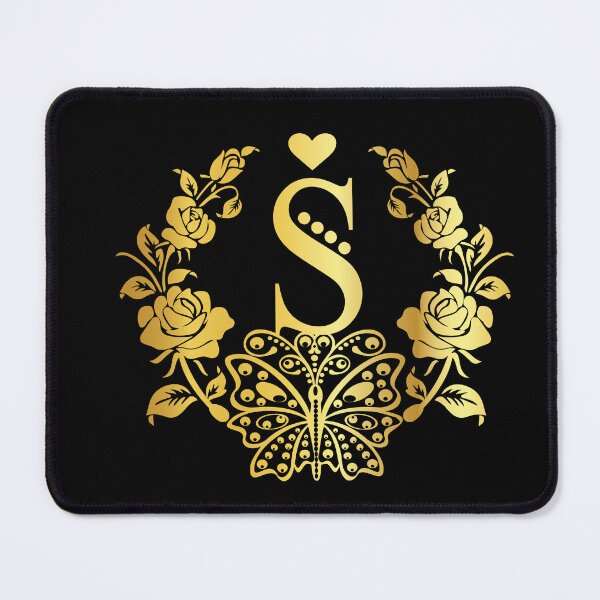 Item preview, Ornamental Letter S, Rose Gold Butterfly, Gold Monogram Ornament designed and sold by PROMEN Creativity.
