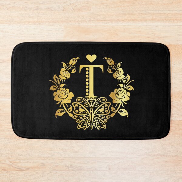 Item preview, Ornamental Letter T, Rose Gold Butterfly, Gold Monogram Ornament designed and sold by PROMEN Creativity.