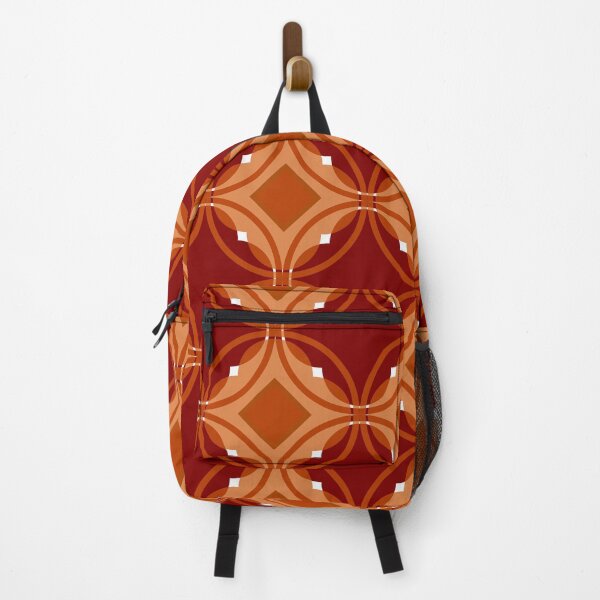 Aperçu de l'œuvre Motif quadrilobe moderne rouge et orange avec incrustation de diamants créée et vendue par rgbguy.