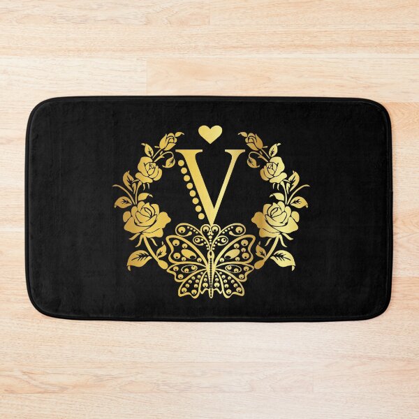 Item preview, Ornamental Letter V, Rose Gold Butterfly, Gold Monogram Ornament designed and sold by PROMEN Creativity.