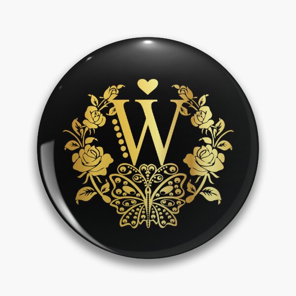 Item preview, Ornamental Letter W, Rose Gold Butterfly, Gold Monogram Ornament designed and sold by PROMEN Creativity.
