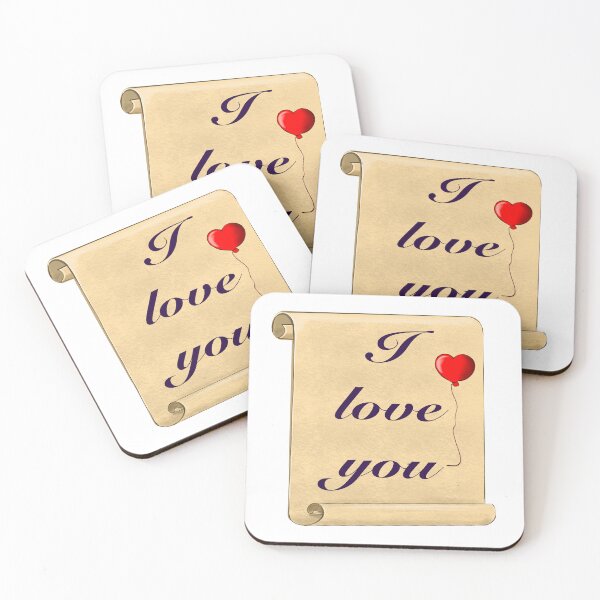 Item preview, Valentine art - “I love you” text with red balloon designed and sold by Artonmytee.