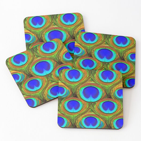 Item preview, BLUE PEACOCK FEATHERS PATTERN ABSTRACT ART   designed and sold by sharlesart.