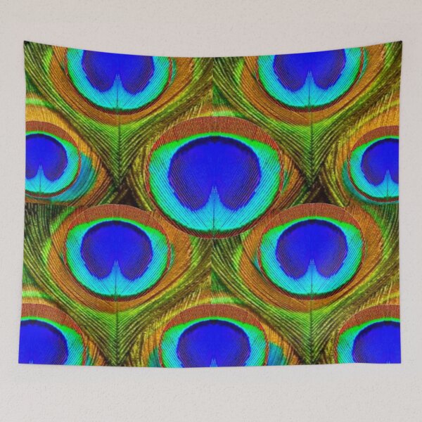 Item preview, BLUE PEACOCK FEATHERS PATTERN ABSTRACT ART   designed and sold by sharlesart.