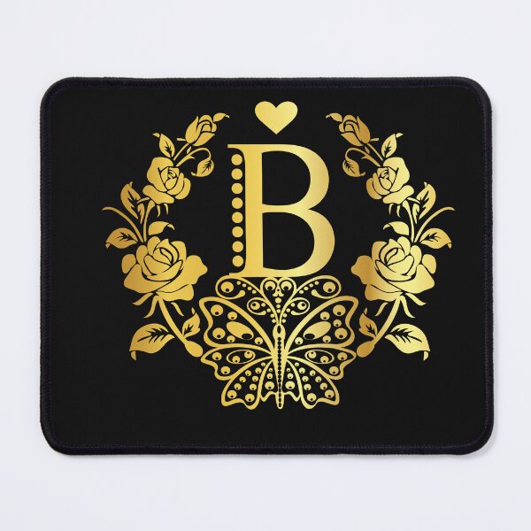 Item preview, Ornamental Letter B, Rose Gold Butterfly, Gold Monogram Ornament designed and sold by PROMEN Creativity.