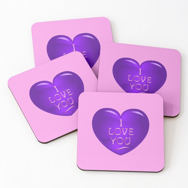 Item preview, I Love You! Purple Balloon Heart (on Pink) designed and sold by PawsitiveMum.