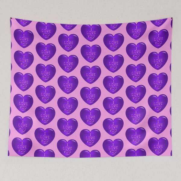 Item preview, I Love You! Purple Balloon Heart (on Pink) designed and sold by PawsitiveMum.
