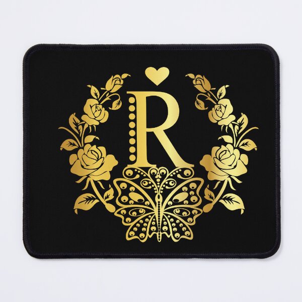 Item preview, Ornamental Letter R, Rose Gold Butterfly, Gold Monogram Ornament designed and sold by PROMEN Creativity.