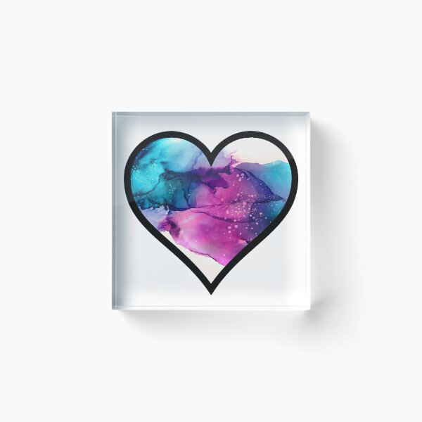 Item preview, Dark Teal and Purple Watercolor Heart designed and sold by BuzzySpaceBee.
