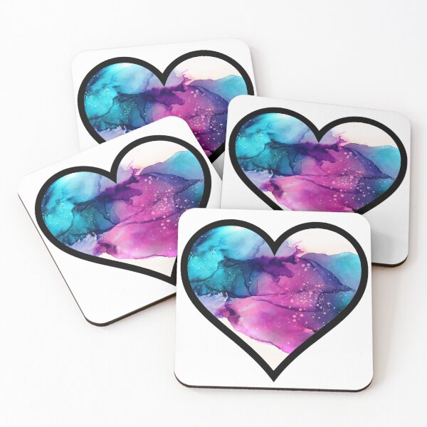 Item preview, Dark Teal and Purple Watercolor Heart designed and sold by BuzzySpaceBee.