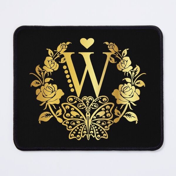 Item preview, Ornamental Letter W, Rose Gold Butterfly, Gold Monogram Ornament designed and sold by PROMEN Creativity.