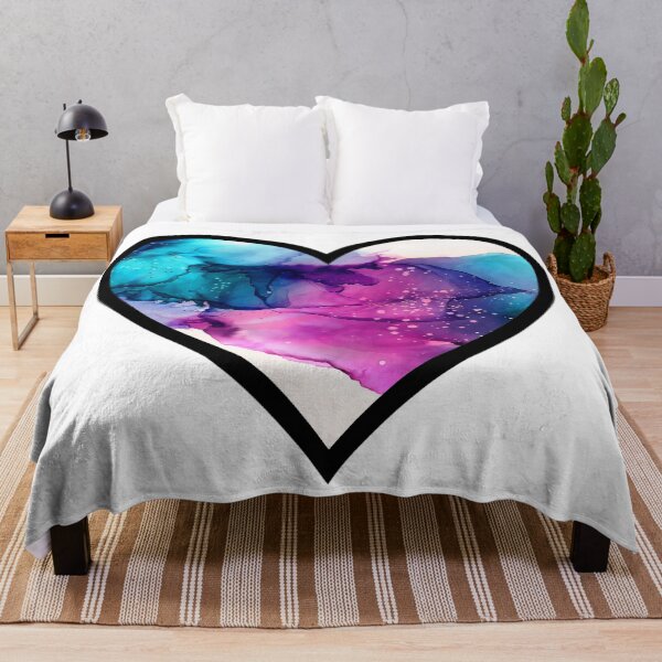 Item preview, Dark Teal and Purple Watercolor Heart designed and sold by BuzzySpaceBee.