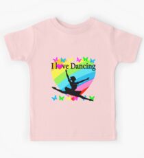PRETTY RAINBOW HEART I LOVE BALLET DESIGN Kids Tee