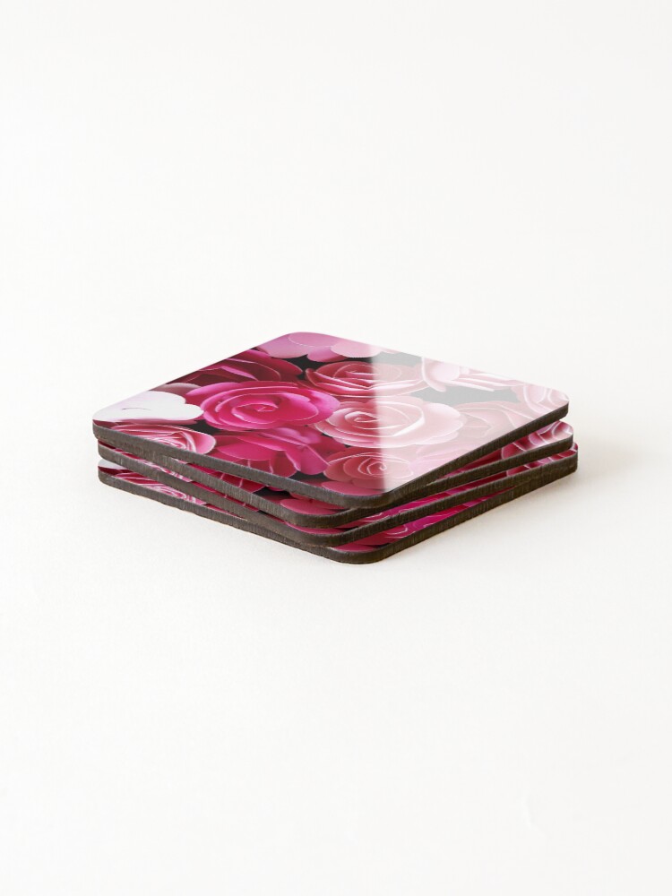 Thumbnail 4 of 5, Coasters (Set of 4), Paper Roses designed and sold by dinnshop.