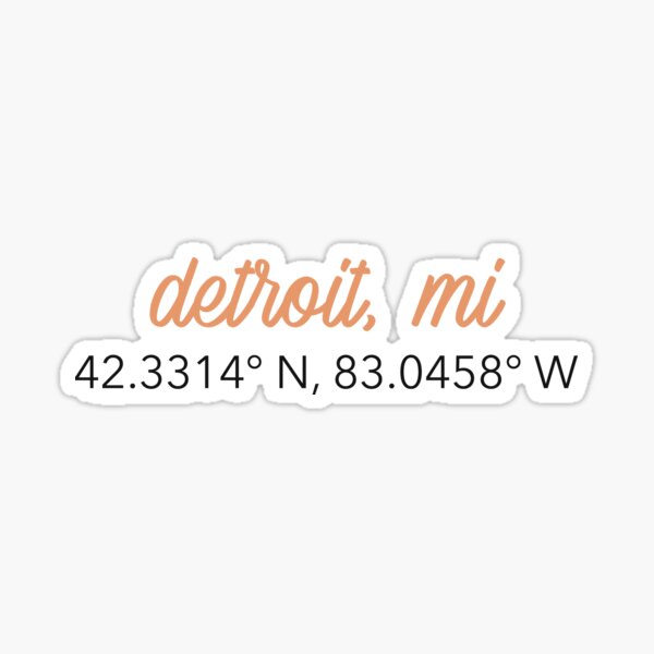  Detroit T-Shirt GPS GEO TAG Coordinates Detroit Shirt