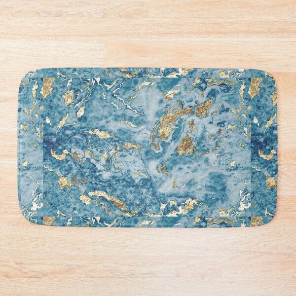 Item preview, Turquoise Blue & Gold Marble  designed and sold by newburyboutique.
