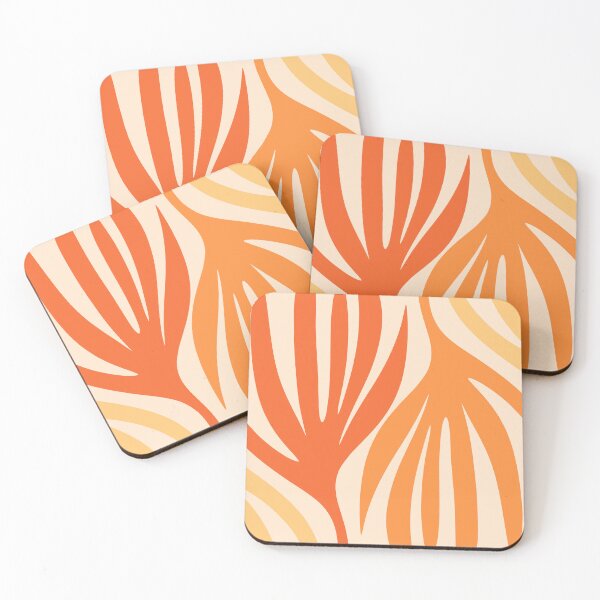 Item preview, Maldives Abstract Botanical Pattern in Tangerine Orange Tones designed and sold by kierkegaard.