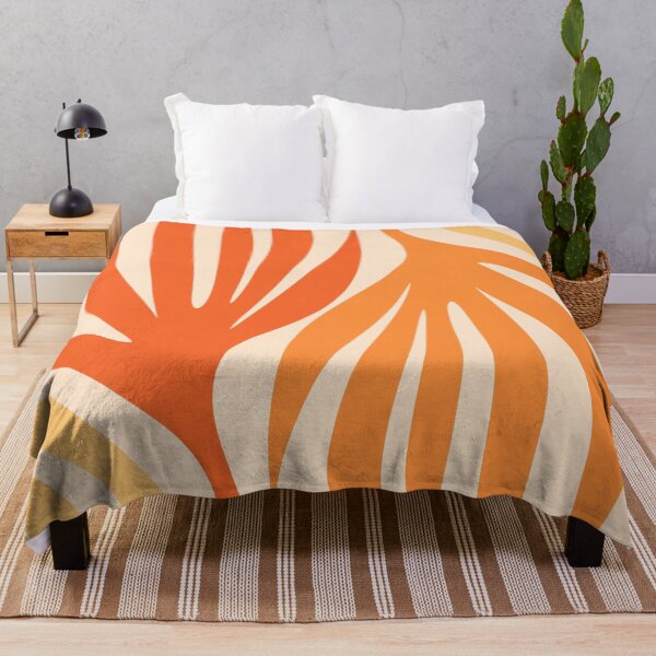 Item preview, Maldives Abstract Botanical Pattern in Tangerine Orange Tones designed and sold by kierkegaard.