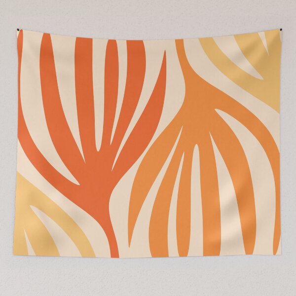 Item preview, Maldives Abstract Botanical Pattern in Tangerine Orange Tones designed and sold by kierkegaard.