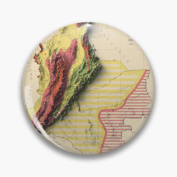 Item preview, 1943 Colombia Geological Relief Map 3D digitally-rendered designed and sold by ThinkAboutMaps.
