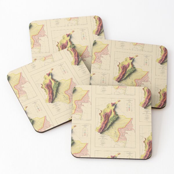 Item preview, 1943 Colombia Geological Relief Map 3D digitally-rendered designed and sold by ThinkAboutMaps.