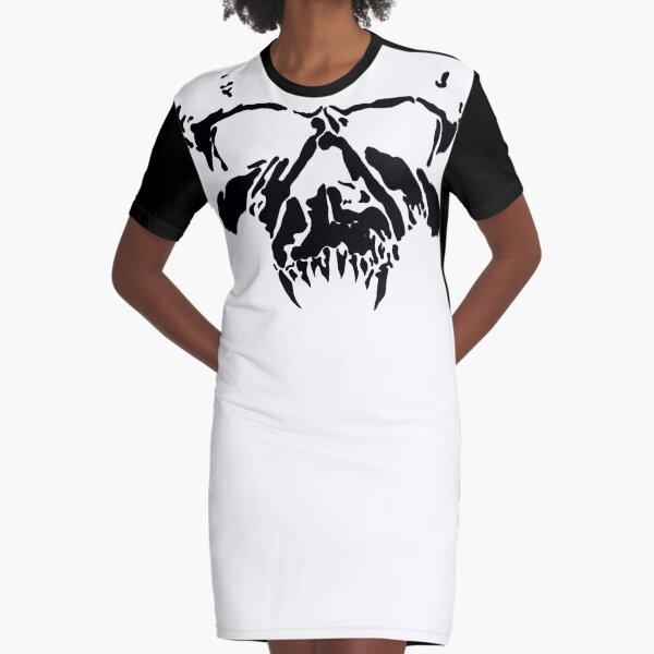 Horned Skull Graphic T-Shirt Dress