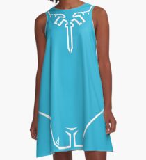 Vestido acampanado Camisa azul con aliento del aliado de Link Túnica azul