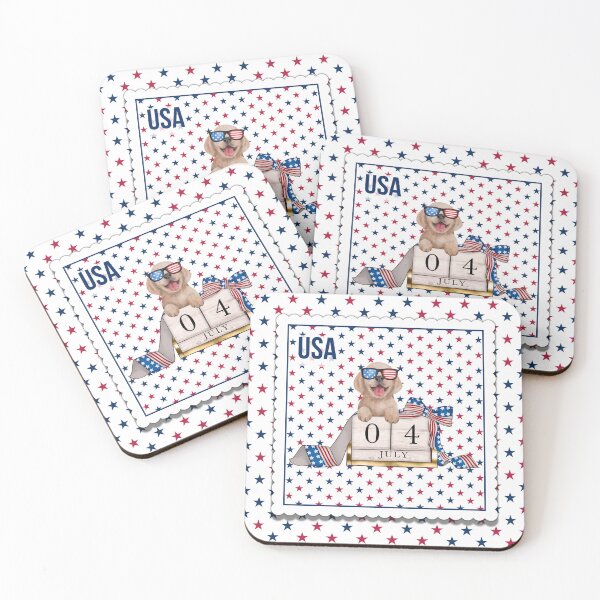 Item preview, Happy Independence Day - Patriotic Golden Retriever - Postage Stamp designed and sold by Simply Celebrated Milestones.