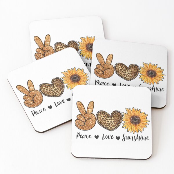 Item preview, Peace Love Sunshine (Glitter, Leopard Print, Sunflowers) designed and sold by FairydustGifts.