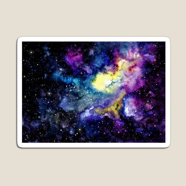Item preview, Watercolor Starry Sky, Violet Nebula and Yellow Shine designed and sold by Cordata.