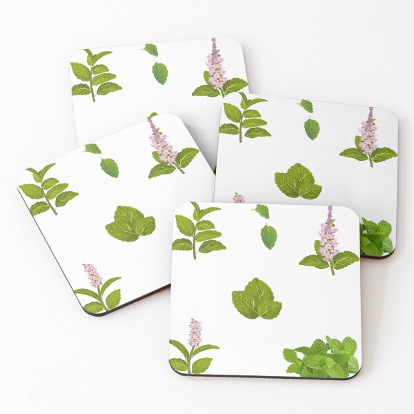 Item preview, Green Mint Bunches and Leaves designed and sold by silviaol.